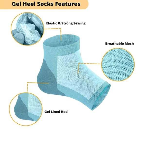 Heel Pain Relief Silicone Gel Heel Socks (Multicolor) - infinityexculsivestore.com