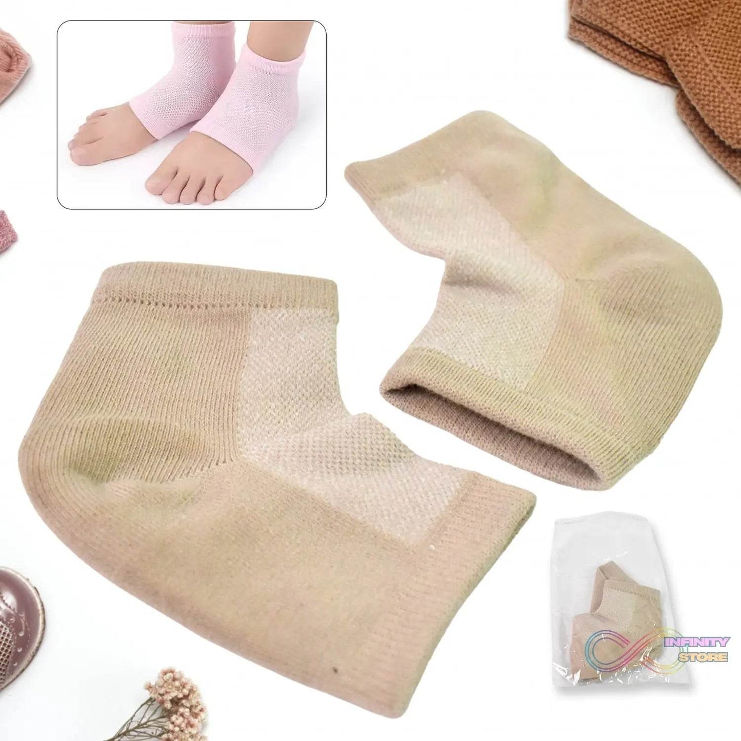 Heel Socks Overnight Heels While You Sleep (1 Pair / Mix Color) - infinityexculsivestore.com