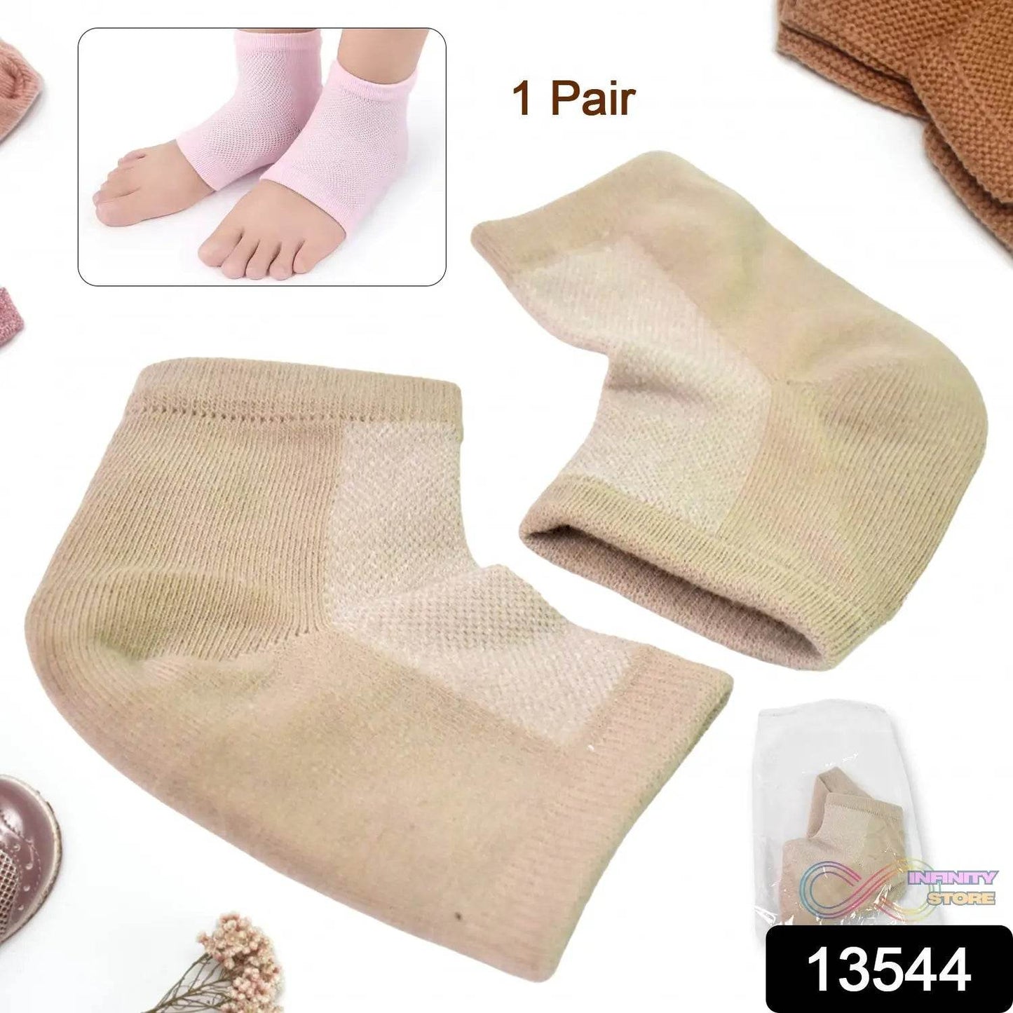Heel Socks Overnight Heels While You Sleep (1 Pair / Mix Color) - infinityexculsivestore.com