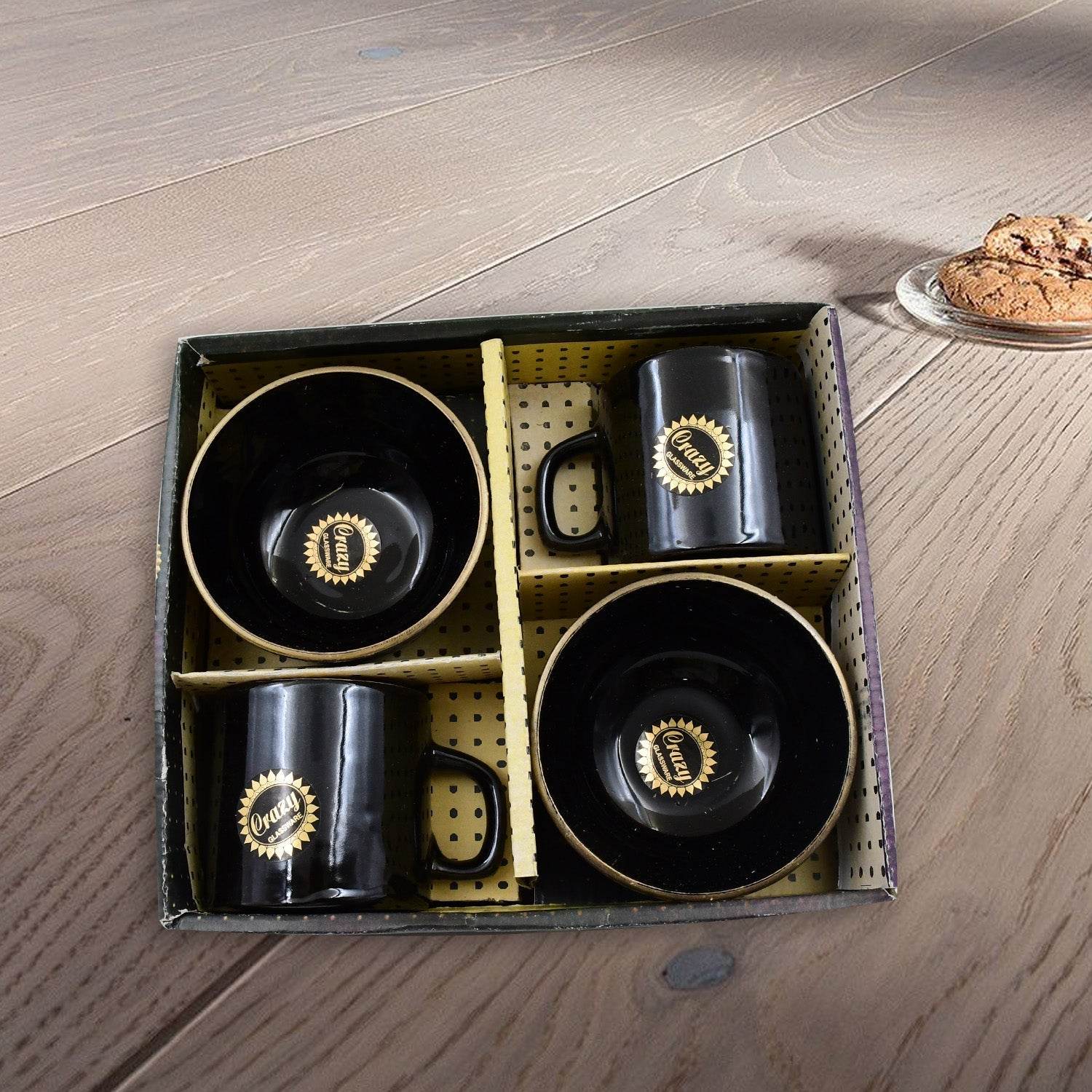 Hide & Seek Ceramic Tea / cups With Round Serving Bowl (4 Pcs set) - infinityexculsivestore.com