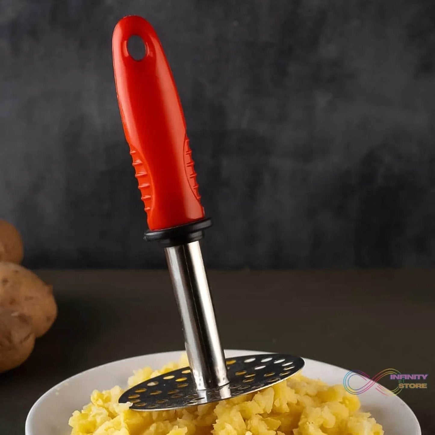 High Grade Stainless Steel Potato Masher Paubhaji / Pav Bhaji Masher with Plastic handle (1 Pc) - infinityexculsivestore.com