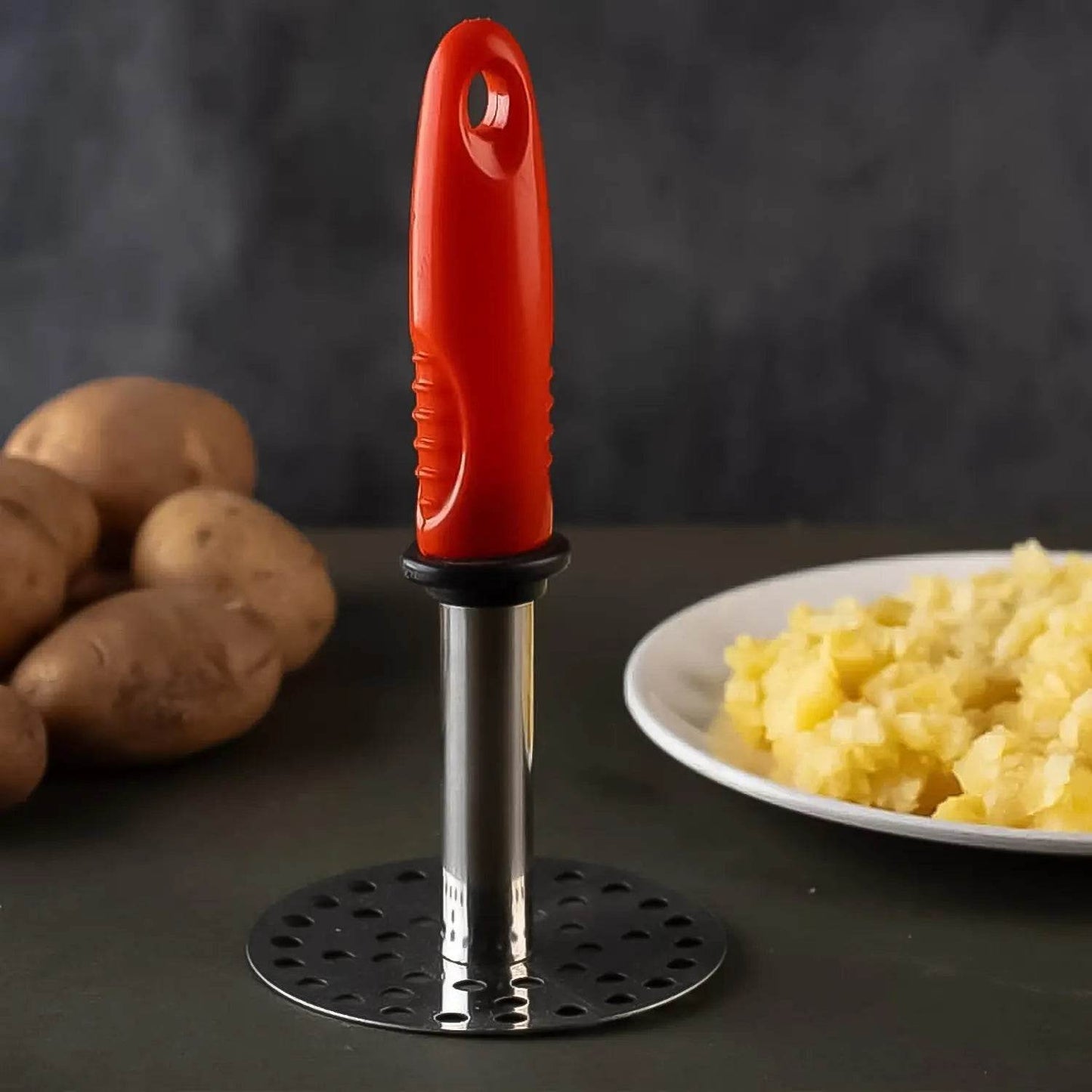 High Grade Stainless Steel Potato Masher Paubhaji / Pav Bhaji Masher with Plastic handle (1 Pc) - infinityexculsivestore.com