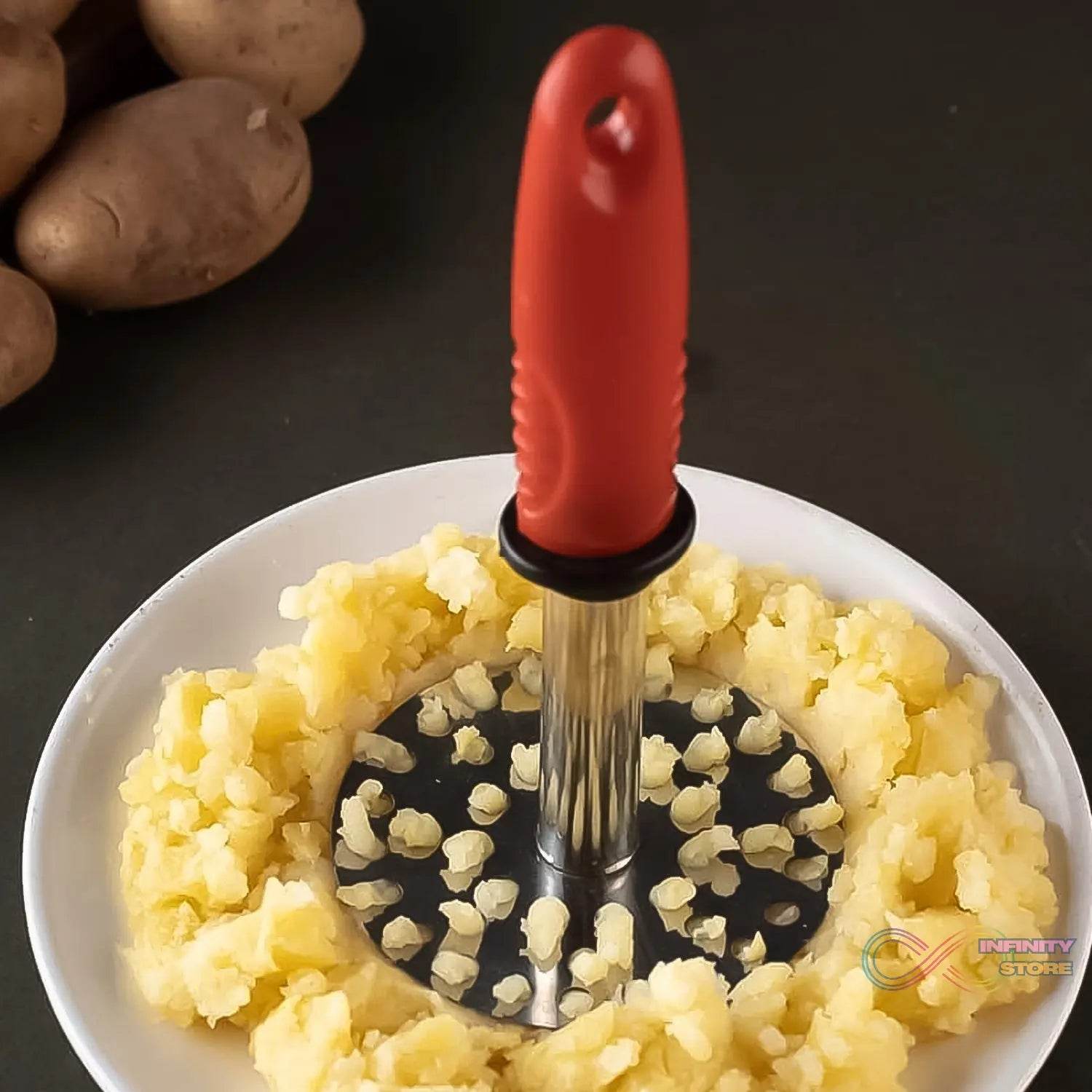 High Grade Stainless Steel Potato Masher Paubhaji / Pav Bhaji Masher with Plastic handle (1 Pc) - infinityexculsivestore.com