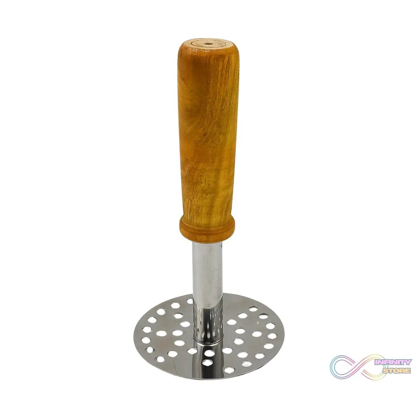 High Grade Stainless Steel Potato Masher Paubhaji / Pav Bhaji Masher with Wooden handle (1 Pc) - infinityexculsivestore.com