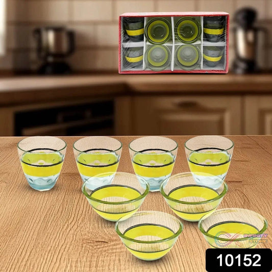 High Quality 4 Pc Glass & 4Pc Bowl Set, perfect choice For kitchen - infinityexculsivestore.com