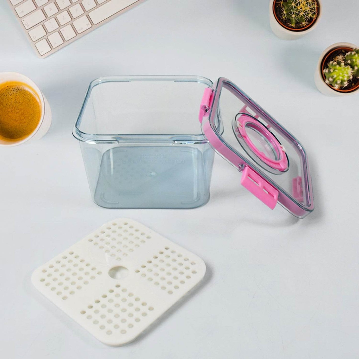 High Quality Plastic Food Storage Container Clear Washable Refrigerator Food Box Food Container Fruit Box Container with Lid (1400 ML) - infinityexculsivestore.com