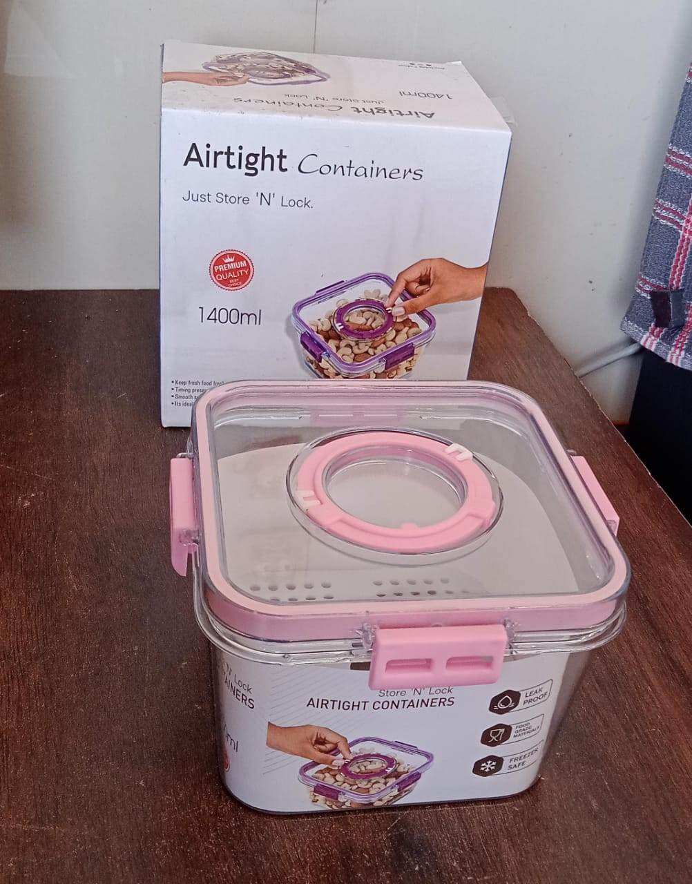 High Quality Plastic Food Storage Container Clear Washable Refrigerator Food Box Food Container Fruit Box Container with Lid (1400 ML) - infinityexculsivestore.com