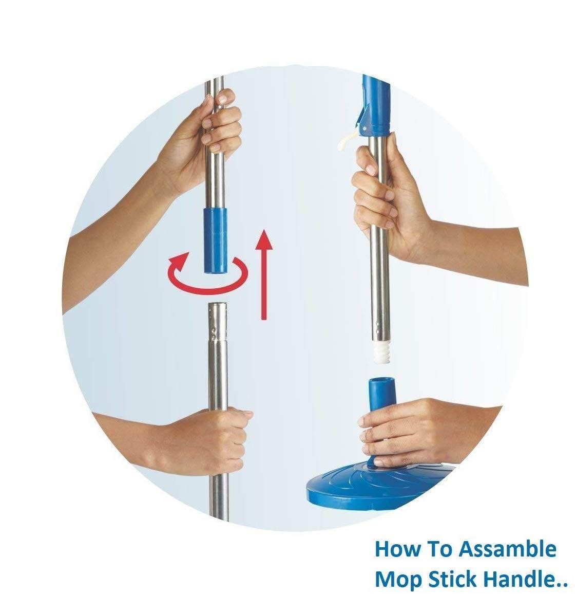 Home Cleaning Stainless Steel 360° Rotating Pole - Microfiber Mop with Adjustable Rod Stick - infinityexculsivestore.com