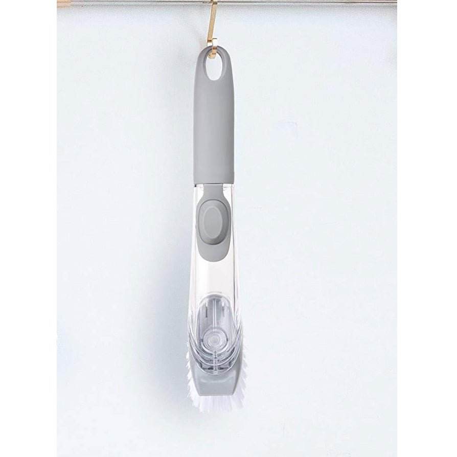 Home & Kitchen Cleaning Brushes, Scrubber, Soap Dispenser Scrub Brush for Pans Pots and Bathtub Sink (2 In 1) - infinityexculsivestore.com