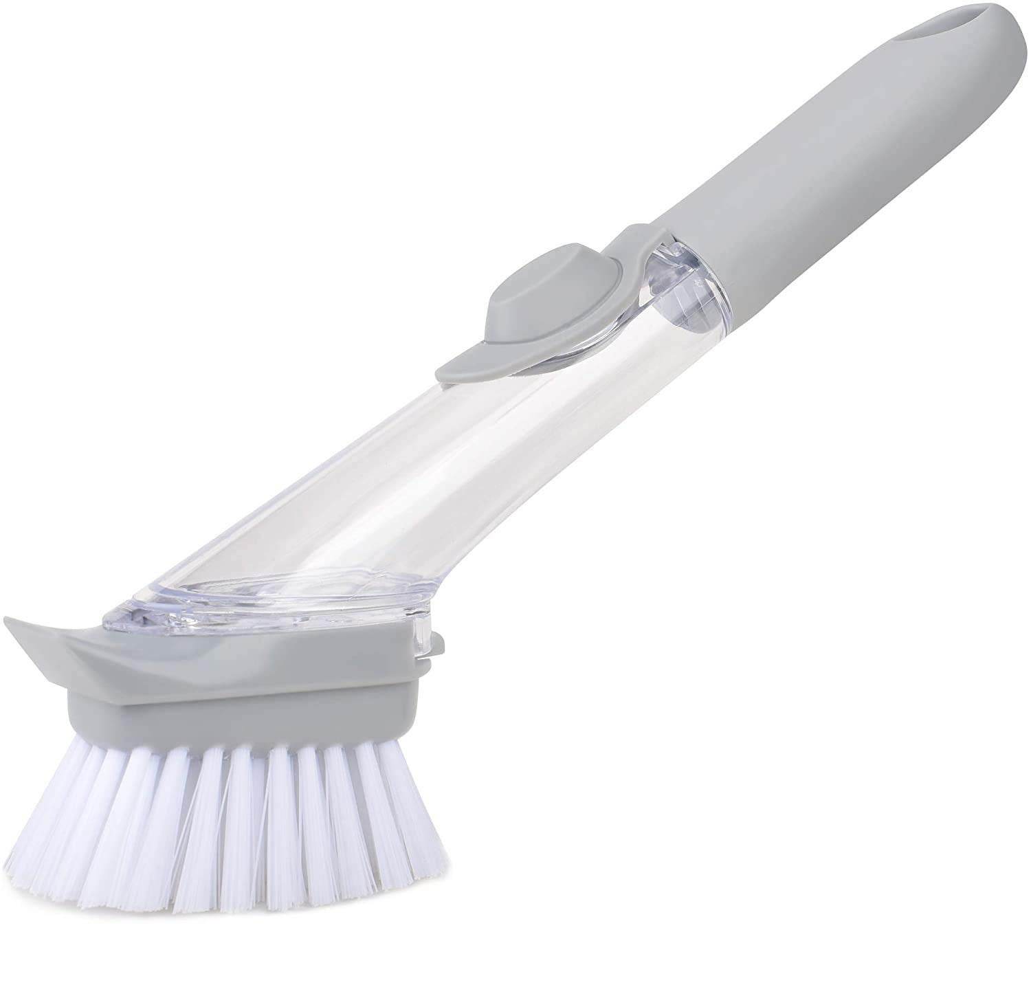 Home & Kitchen Cleaning Brushes, Scrubber, Soap Dispenser Scrub Brush for Pans Pots and Bathtub Sink (2 In 1) - infinityexculsivestore.com
