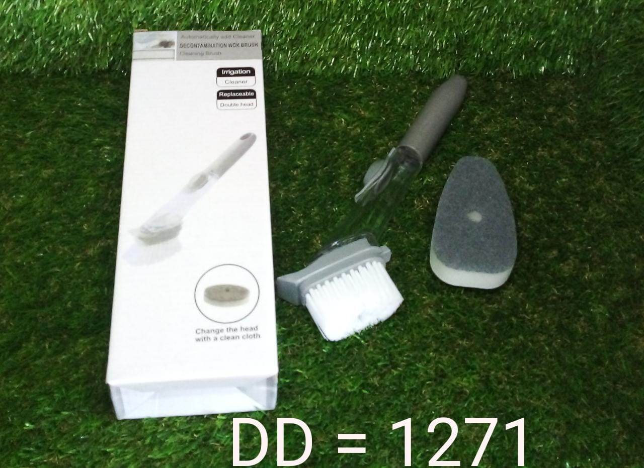 Home & Kitchen Cleaning Brushes, Scrubber, Soap Dispenser Scrub Brush for Pans Pots and Bathtub Sink (2 In 1) - infinityexculsivestore.com
