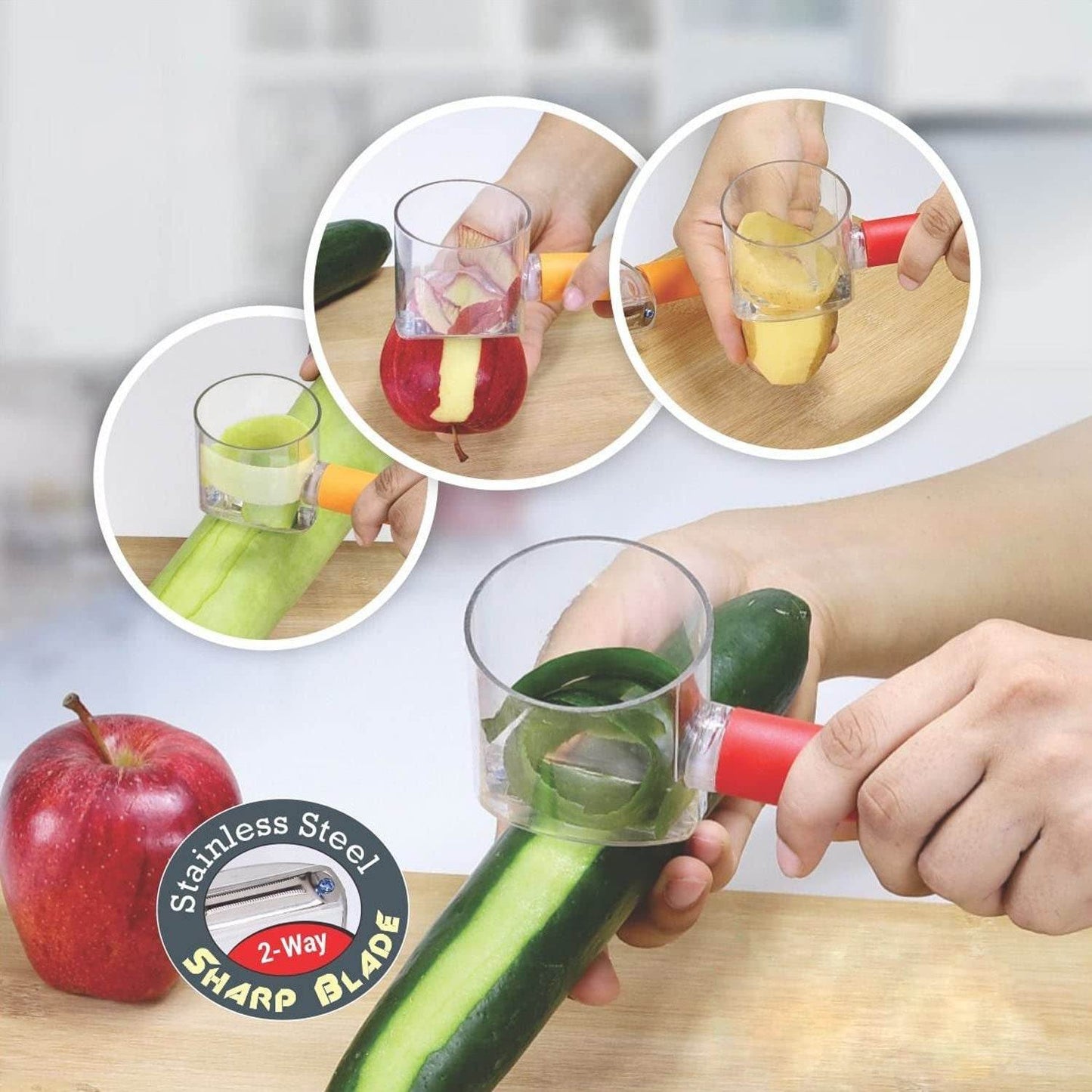 Home Kitchen Cooking Tools Peeler With Container Stainless Steel Carrot Cucumber Apple Super Fruit Vegetable Peeler - infinityexculsivestore.com