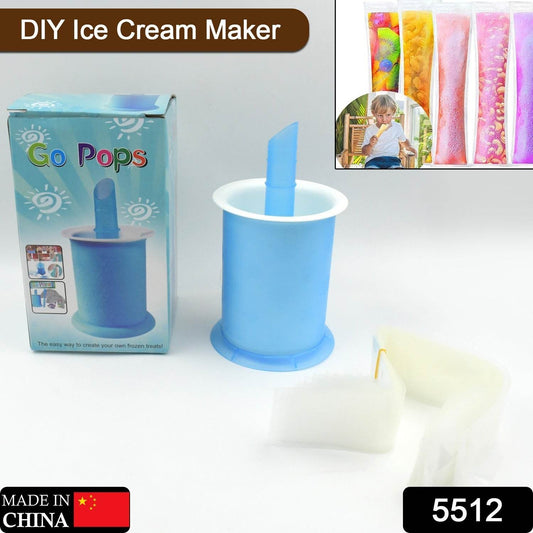 Homemade Popsicle Maker Manual Ice Cream Machine With Approx 20 Pcs Packing Bag Popsicle Mold Convenient Maker Manual Ice Cream Machine For Kids Adults DIY, Reusable - infinityexculsivestore.com