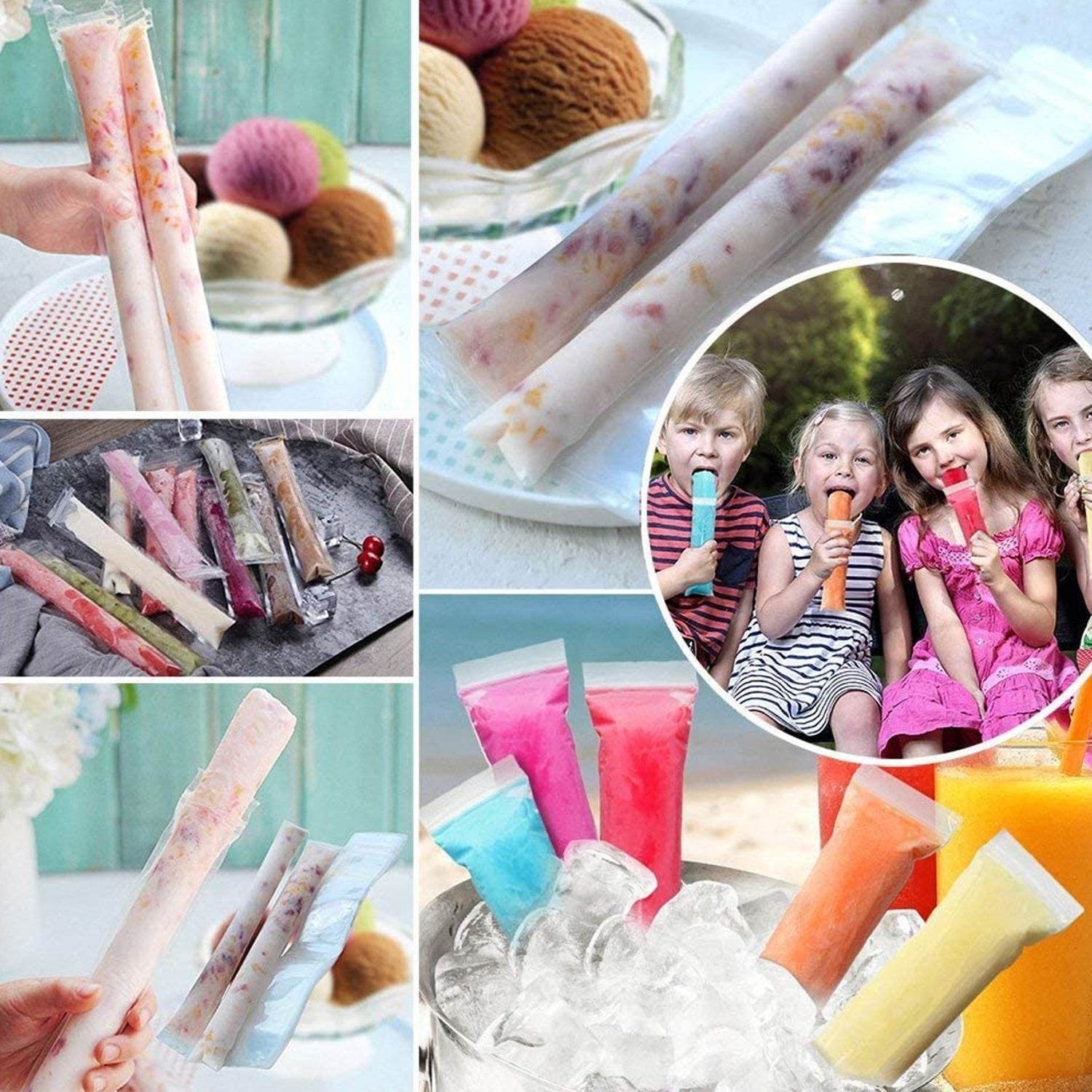 Homemade Popsicle Maker Manual Ice Cream Machine With Approx 20 Pcs Packing Bag Popsicle Mold Convenient Maker Manual Ice Cream Machine For Kids Adults DIY, Reusable - infinityexculsivestore.com