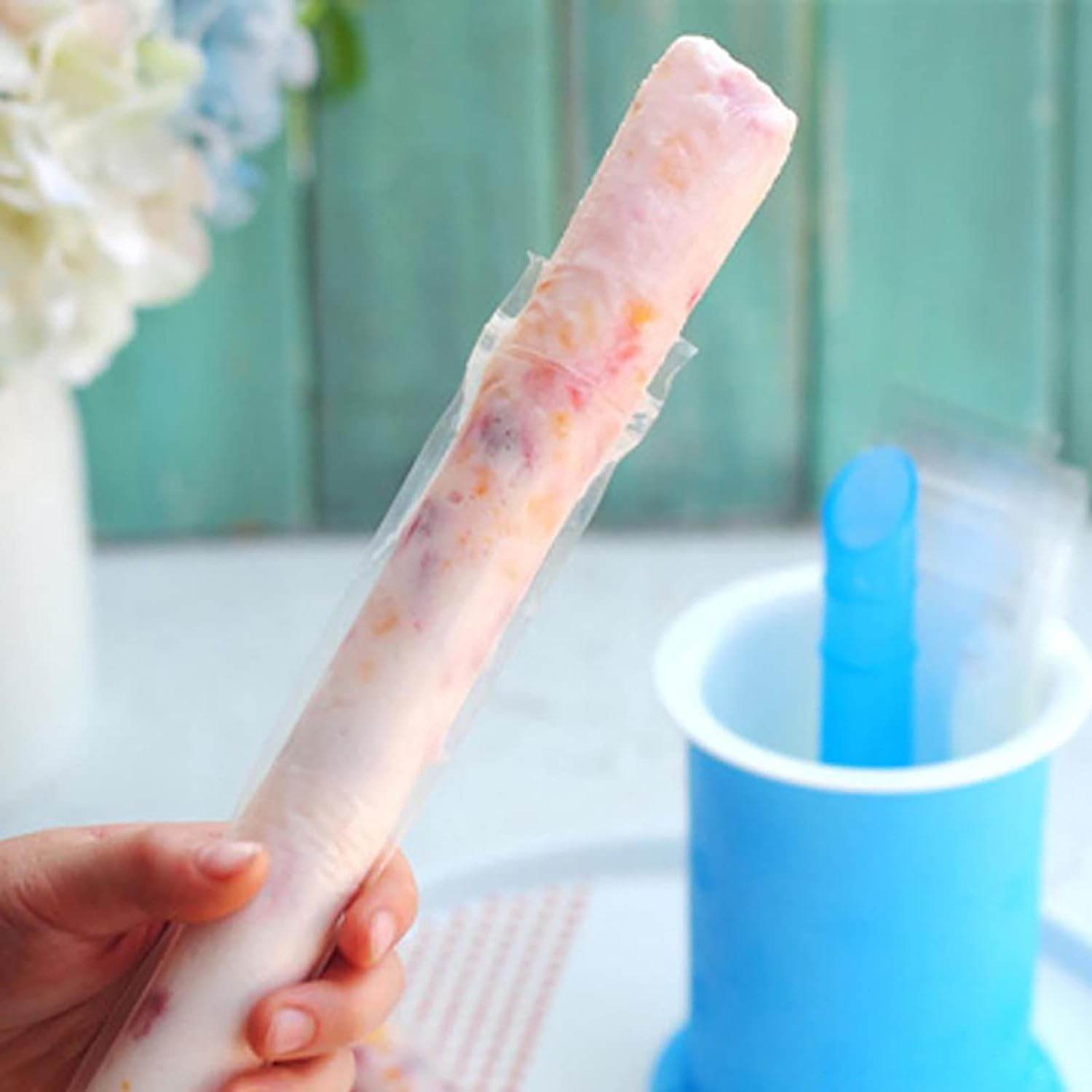Homemade Popsicle Maker Manual Ice Cream Machine With Approx 20 Pcs Packing Bag Popsicle Mold Convenient Maker Manual Ice Cream Machine For Kids Adults DIY, Reusable - infinityexculsivestore.com