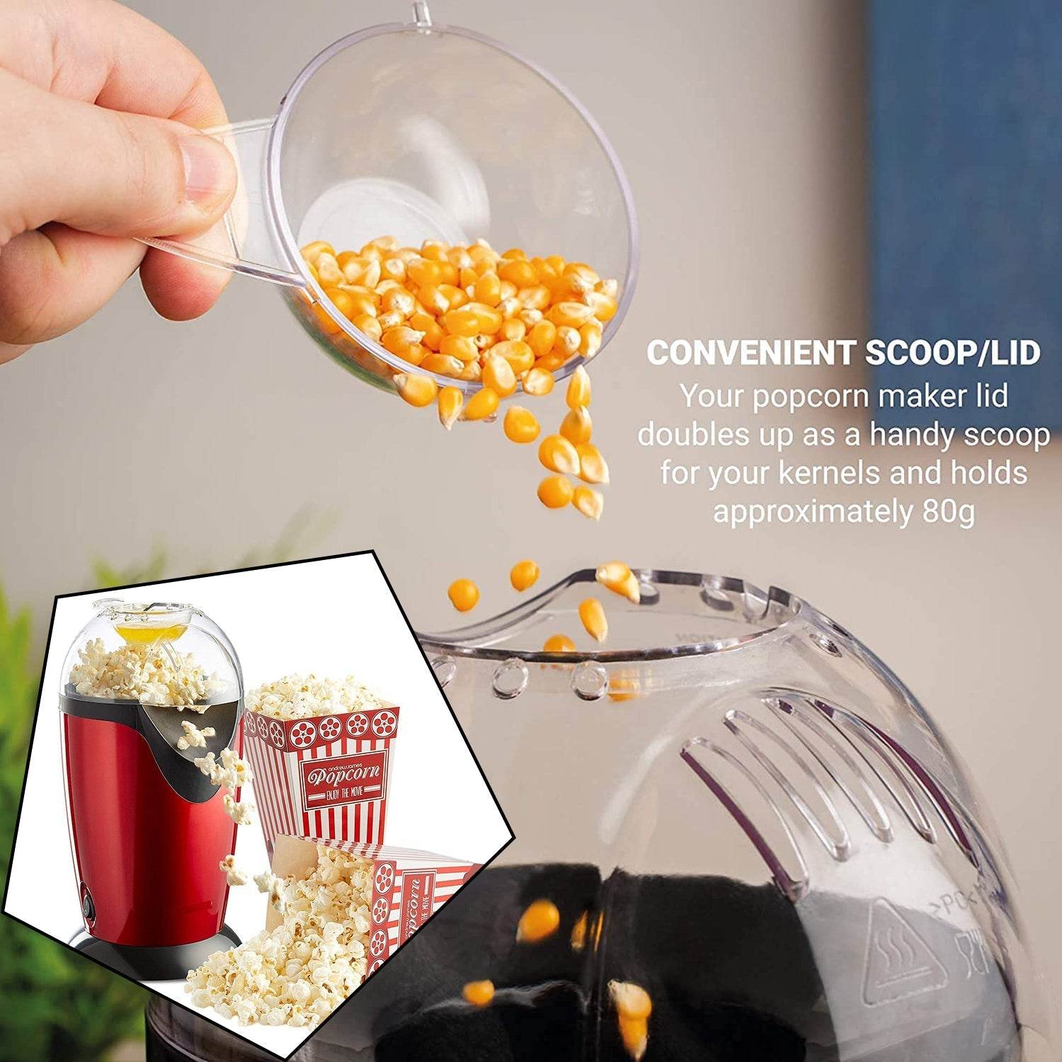 Hot Air Popcorn, Popper Electric Machine Snack Maker - infinityexculsivestore.com