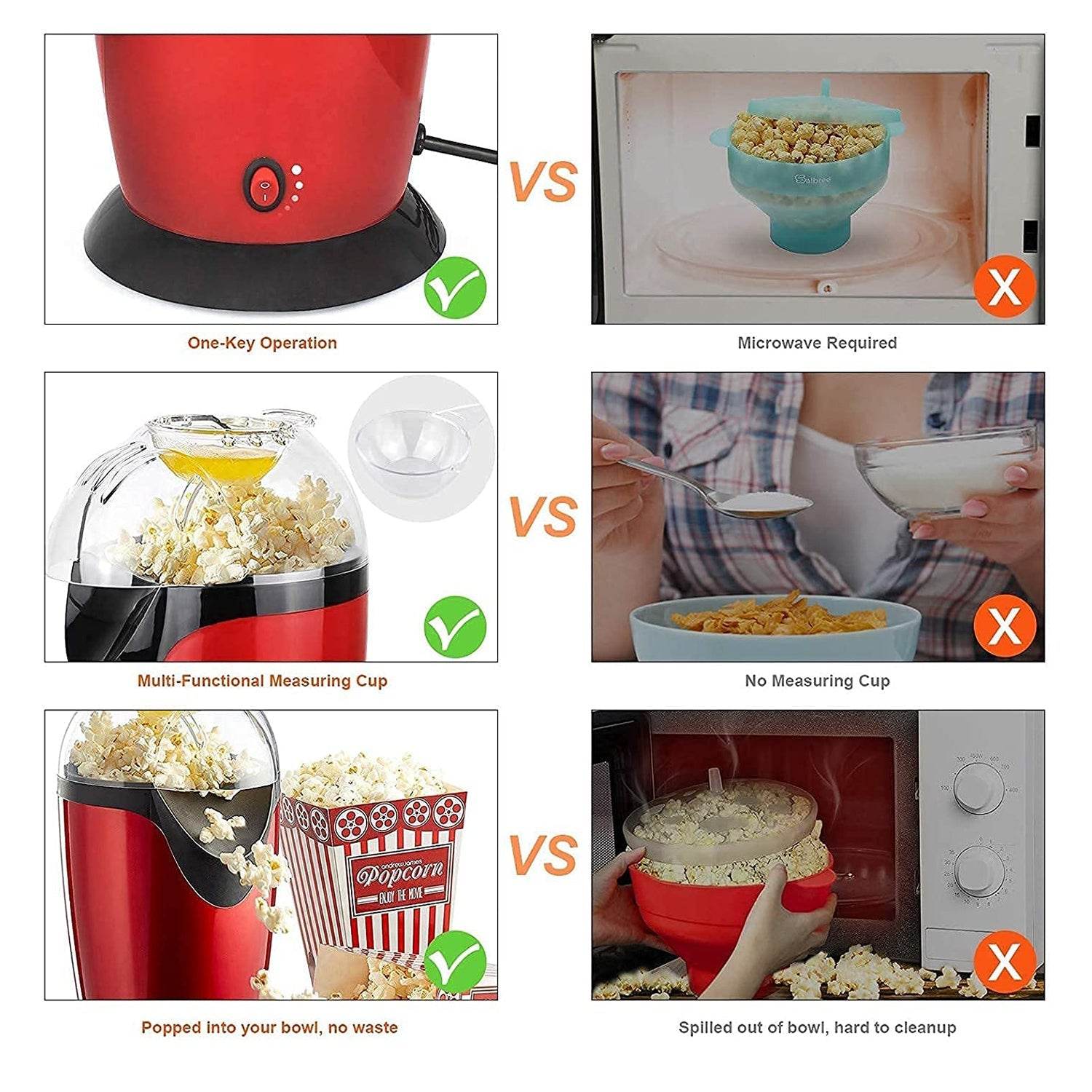Hot Air Popcorn, Popper Electric Machine Snack Maker - infinityexculsivestore.com