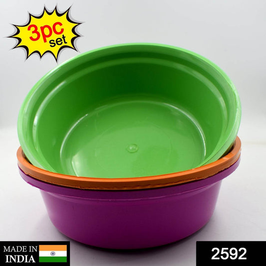Household Storage Plastic Round Bowl / Tub / Basket / Bucket set - Pack of 3 - infinityexculsivestore.com