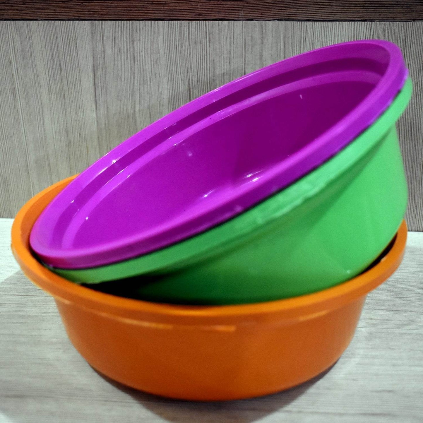 Household Storage Plastic Round Bowl / Tub / Basket / Bucket set - Pack of 3 - infinityexculsivestore.com