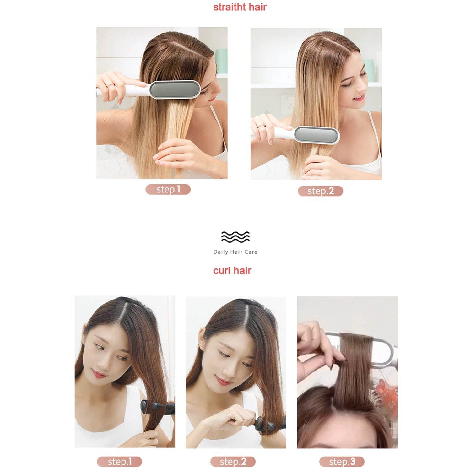 Hqt-909B Hair Straightener Used While Massaging Hair Scalps And Head. - infinityexculsivestore.com