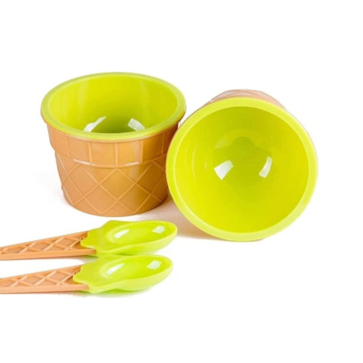 Ice Cream Waffle Bowl Set with Spoon – 2 Units - infinityexculsivestore.com