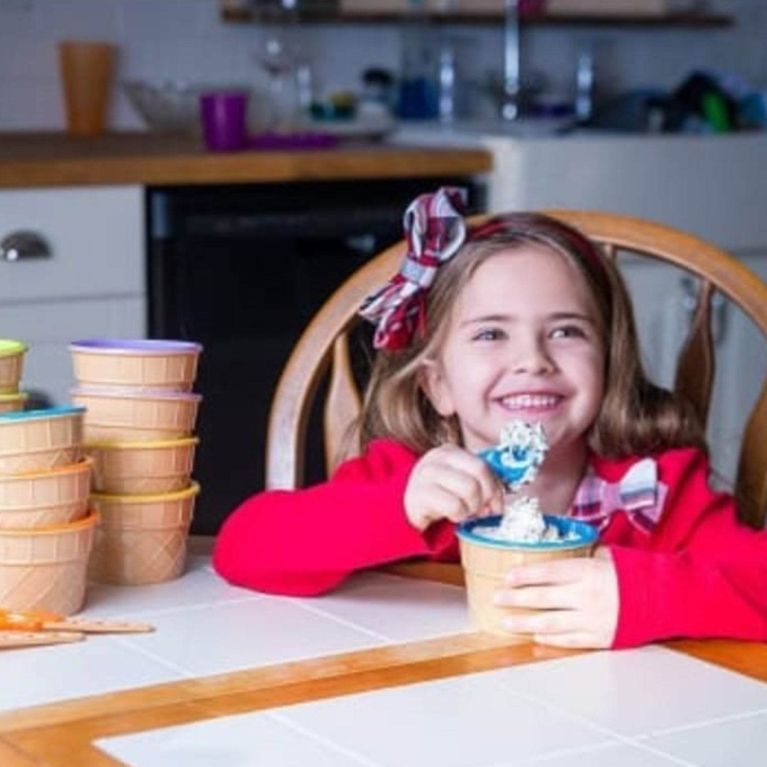 Ice Cream Waffle Bowl Set with Spoon – 2 Units - infinityexculsivestore.com