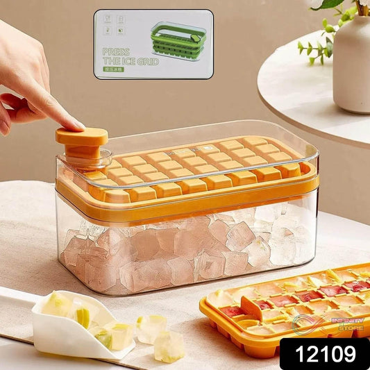 Ice Cube Tray with Lid 32 Grid, Storage Box Kitchen Bar Tool (1 Pc) - infinityexculsivestore.com