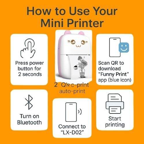 Inkless Wireless Thermal Printer (Black & White) | Portable Ink Free Printer for Android & iOS | 1200mAh Rechargeable Battery - infinityexculsivestore.com