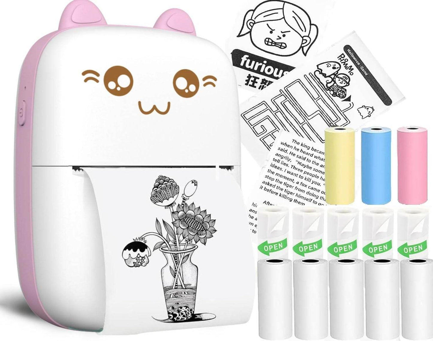 Inkless Wireless Thermal Printer (Black & White) | Portable Ink Free Printer for Android & iOS | 1200mAh Rechargeable Battery - infinityexculsivestore.com