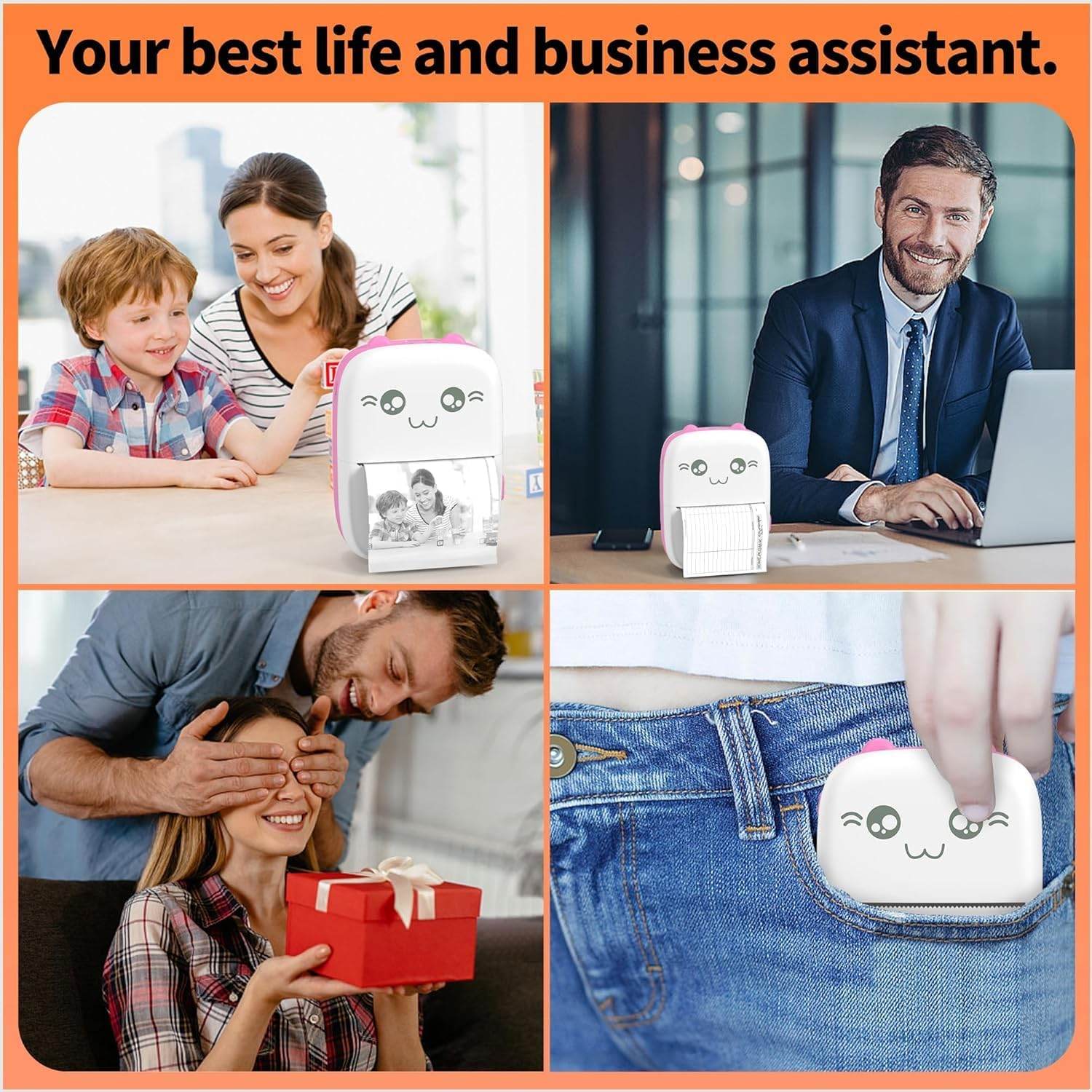 Inkless Wireless Thermal Printer (Black & White) | Portable Ink Free Printer for Android & iOS | 1200mAh Rechargeable Battery - infinityexculsivestore.com