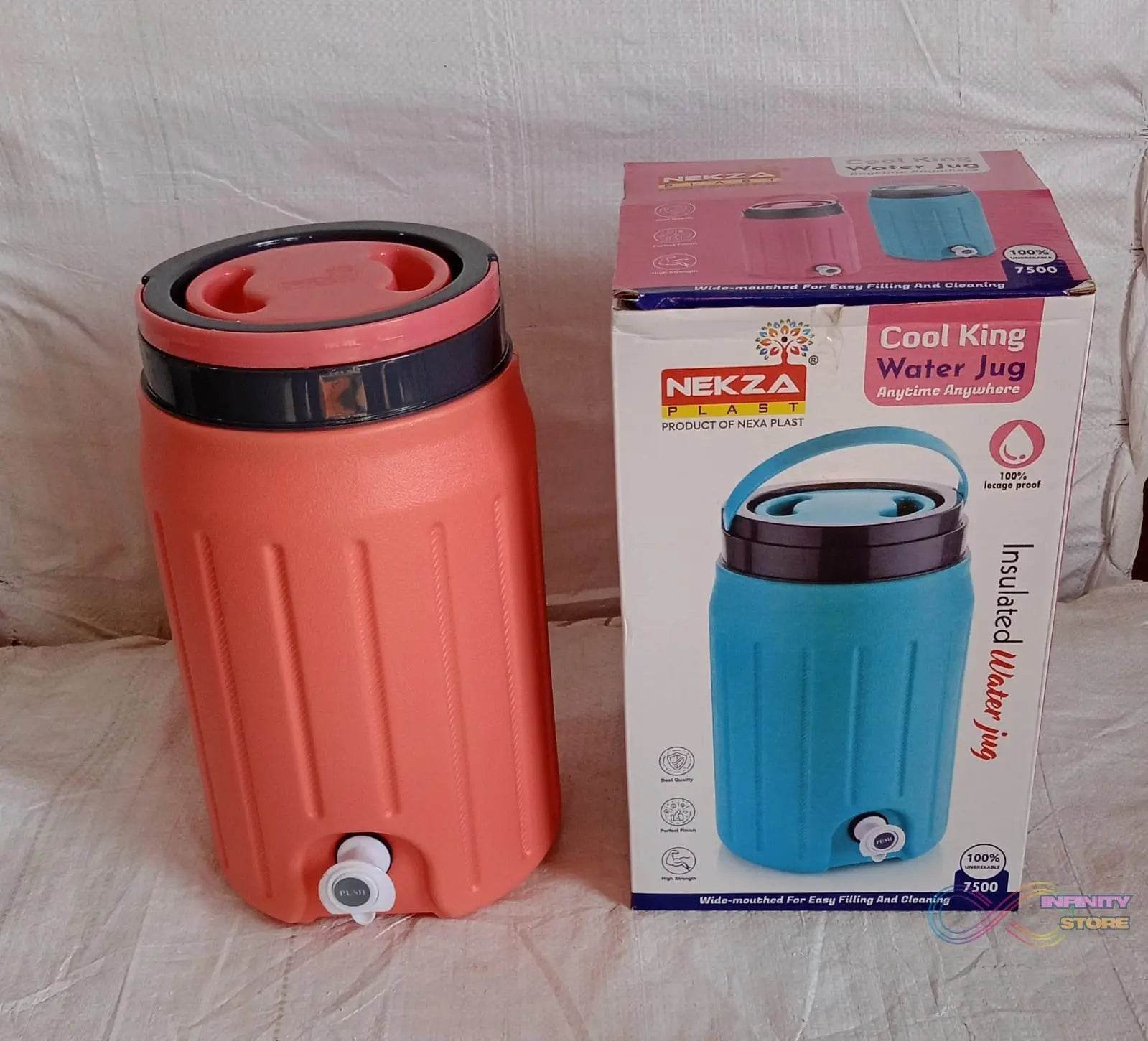 Insulated Water Jug with Tap (7500ml): Leakproof, Travel Cooler - infinityexculsivestore.com