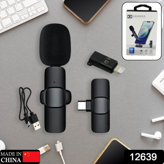 Intelligent Noise Cancelling Live Streaming Clip on Microphone for Type-C & for iPhone with Charging Mini Wireless Lapel Collar Microphone - infinityexculsivestore.com