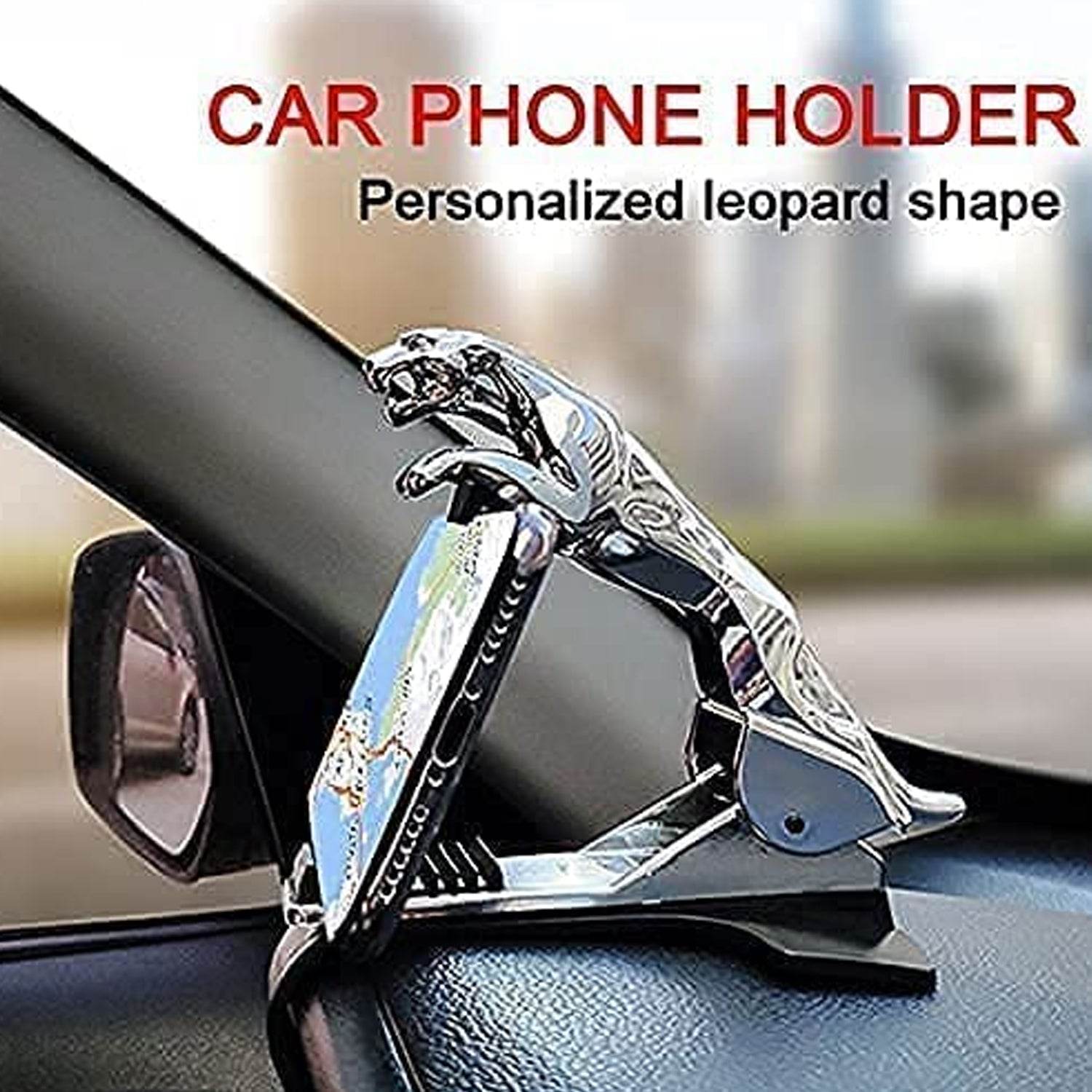 Jaguar Leopard Shape Plastic Phone Clip, Mobile Phone Holder For Car Use - infinityexculsivestore.com