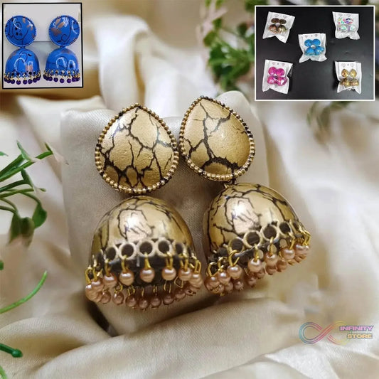 Jhumka Earrings / Buti for Women & Girls (1 Pair / Mix Color & Design) - infinityexculsivestore.com