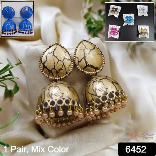 Jhumka Earrings / Buti for Women & Girls (1 Pair / Mix Color & Design) - infinityexculsivestore.com