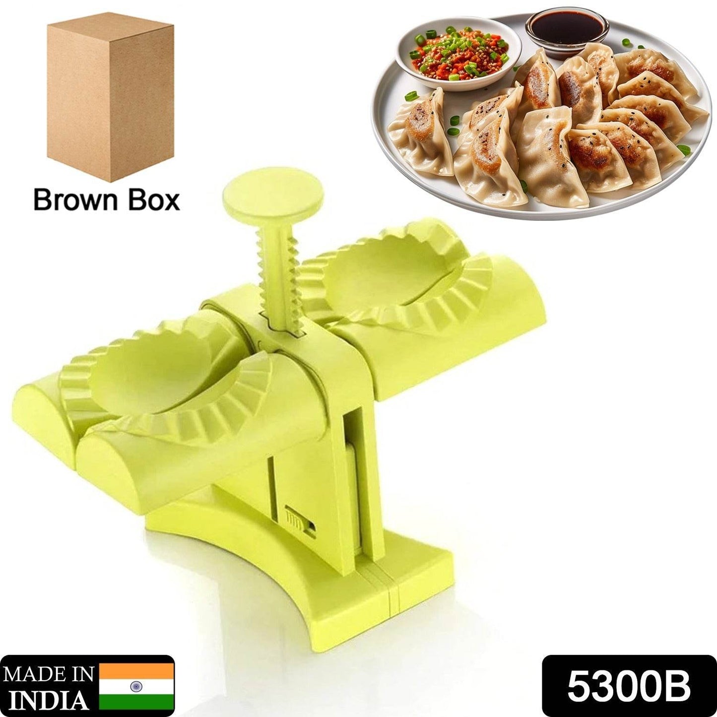 DUMPLING MAKER MOLD,DOUBLE HEAD DUMPLING MOLD WRAP TWO AT A ONE TIME,HOUSEHOLD DUMPLING MAKER MOULD,EASY-TOOL FOR MAKING DUMPLINGS,DUMPLING PRESS MOLD KITCHEN ACCESSORIES (Brown Box) - infinityexculsivestore.com