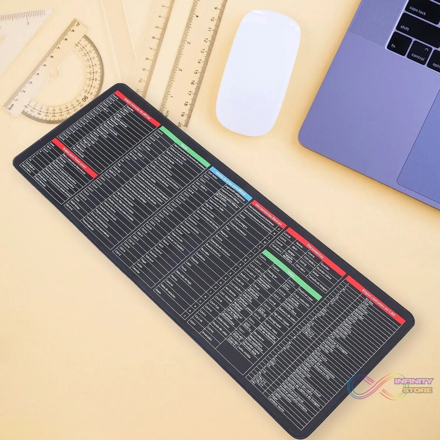 Mat of Shortcut Keyboard Mouse Pad Mat Mouse Pads for Desk Quick Key Super Large Anti - slip Keyboard Pad Desk Accessories Desktop Mouse Pad Office Oversized Big Mouse Pad Rubber (80—30 Cm) - infinityexculsivestore.com