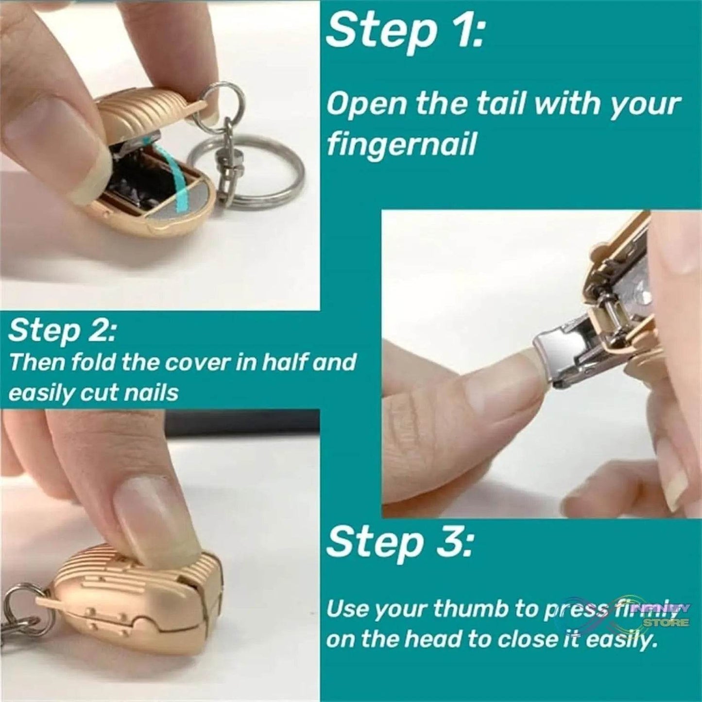 Keychain Nail Clipper | Small Nail Clippers Multicolor (1 Pc) - infinityexculsivestore.com
