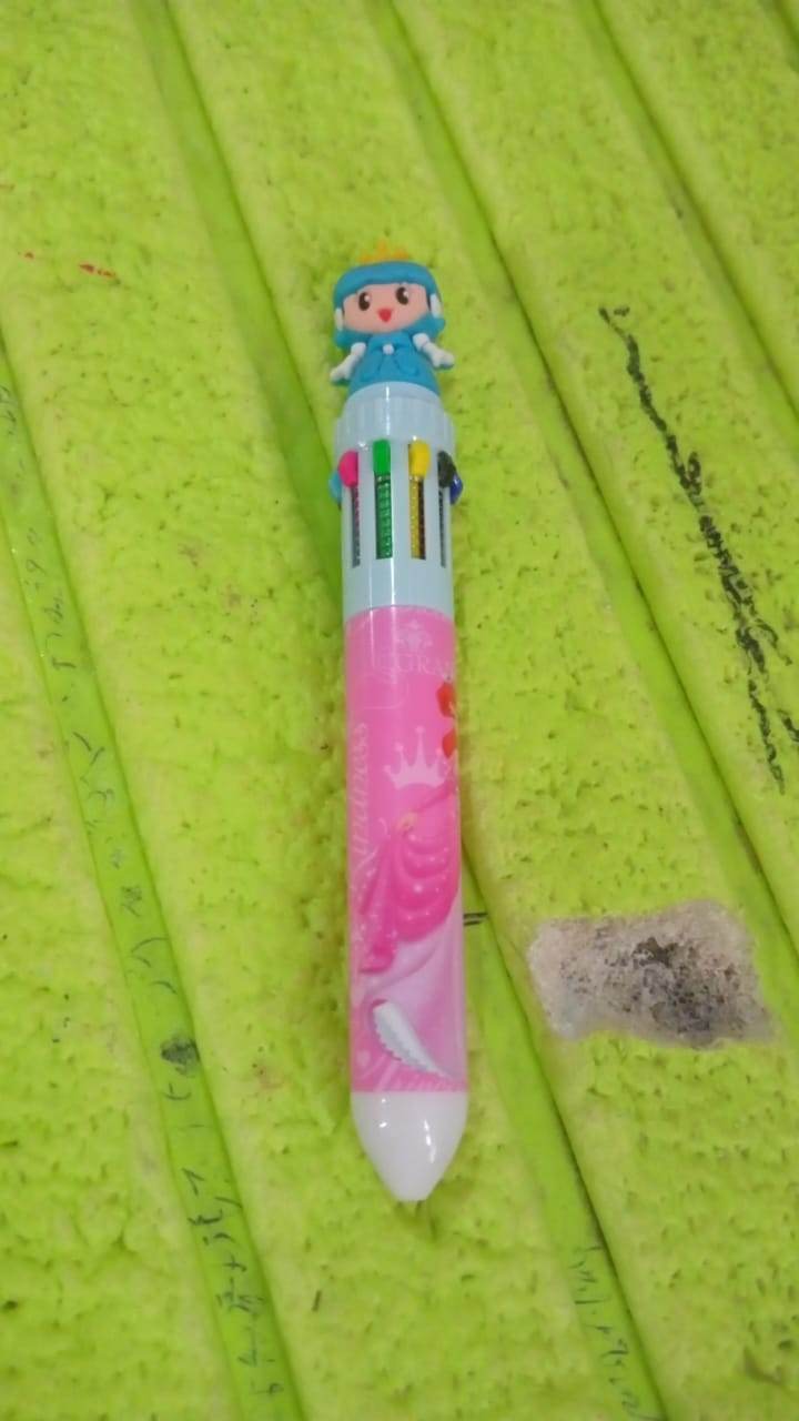 Kids 10-in-1 Color Pens Ballpoint Pen Set for Kids Cartoon Head Writing Pen for School Office Stationary Kit, Teddy Bear (1 Pc) - infinityexculsivestore.com