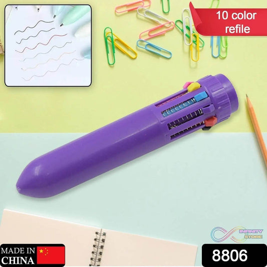 Kids 10-in-1 Color Pens Ballpoint Pen Set for Kids Cartoon Head Writing Pen for School Office Stationary Kit, Teddy Bear (1 Pc) - infinityexculsivestore.com