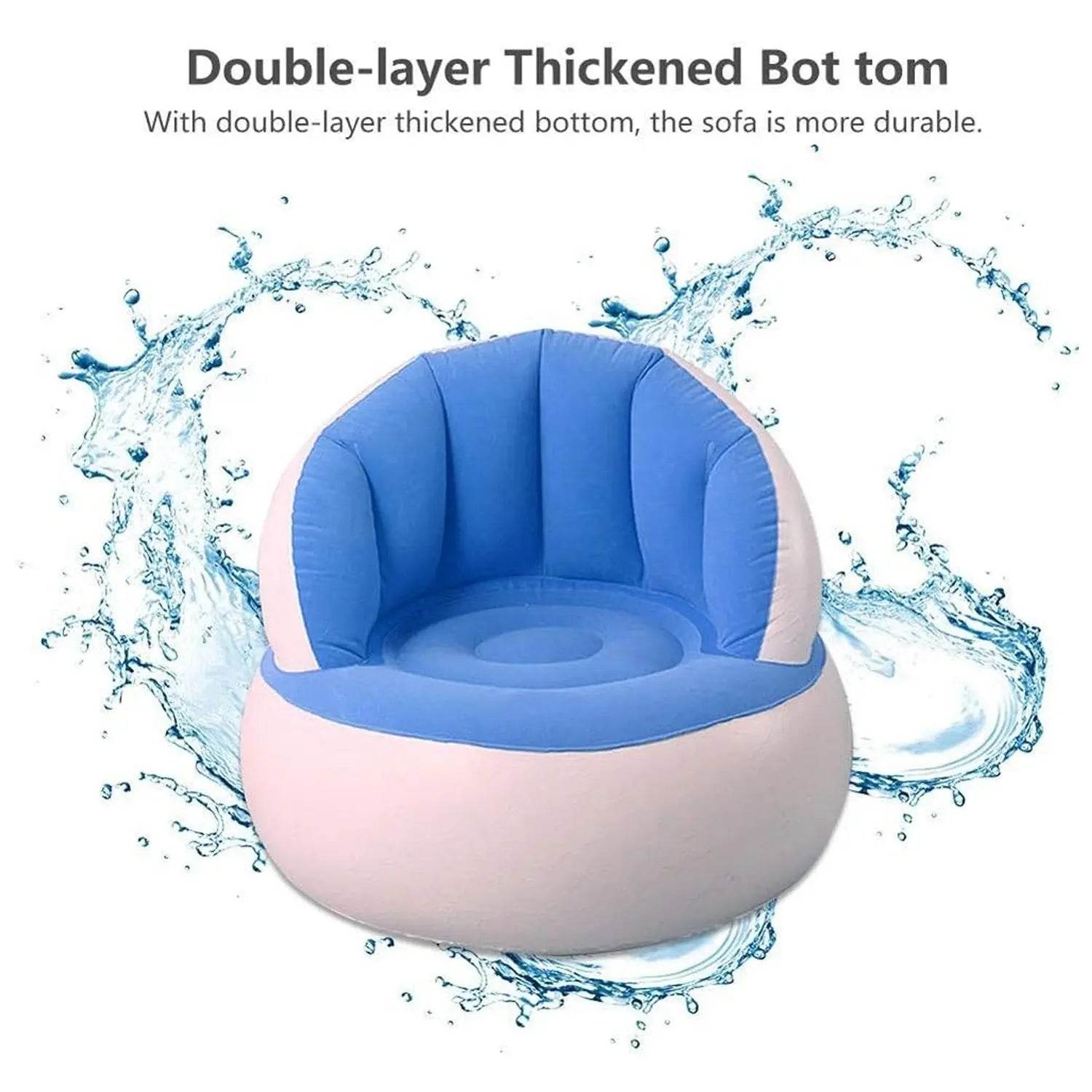 Kids inflatable sofa chair with backrest & Foot Air Pump with Hose (1 Set / 85x74 Cm Approx) - infinityexculsivestore.com