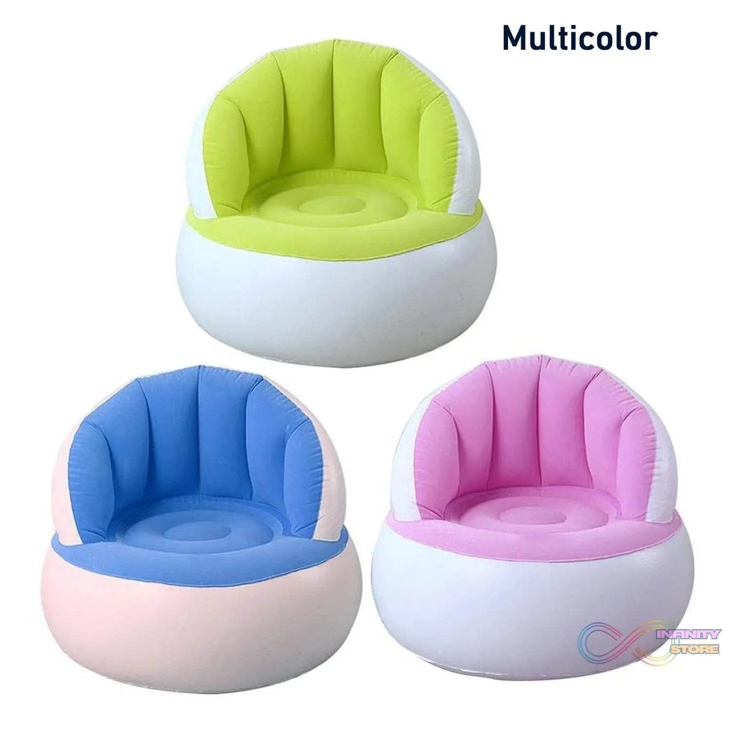 Kids inflatable sofa chair with backrest & Foot Air Pump with Hose (1 Set / 85x74 Cm Approx) - infinityexculsivestore.com