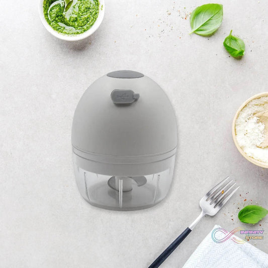 Chopper for Kitchen Electric, Rechargeable Garlic Chopper, Cordless Mini Food Processor, Portable Food Chopper with Detachable Stainless Steel Blade for Garlic, Ginger, Onion, Meat (200ML) - infinityexculsivestore.com