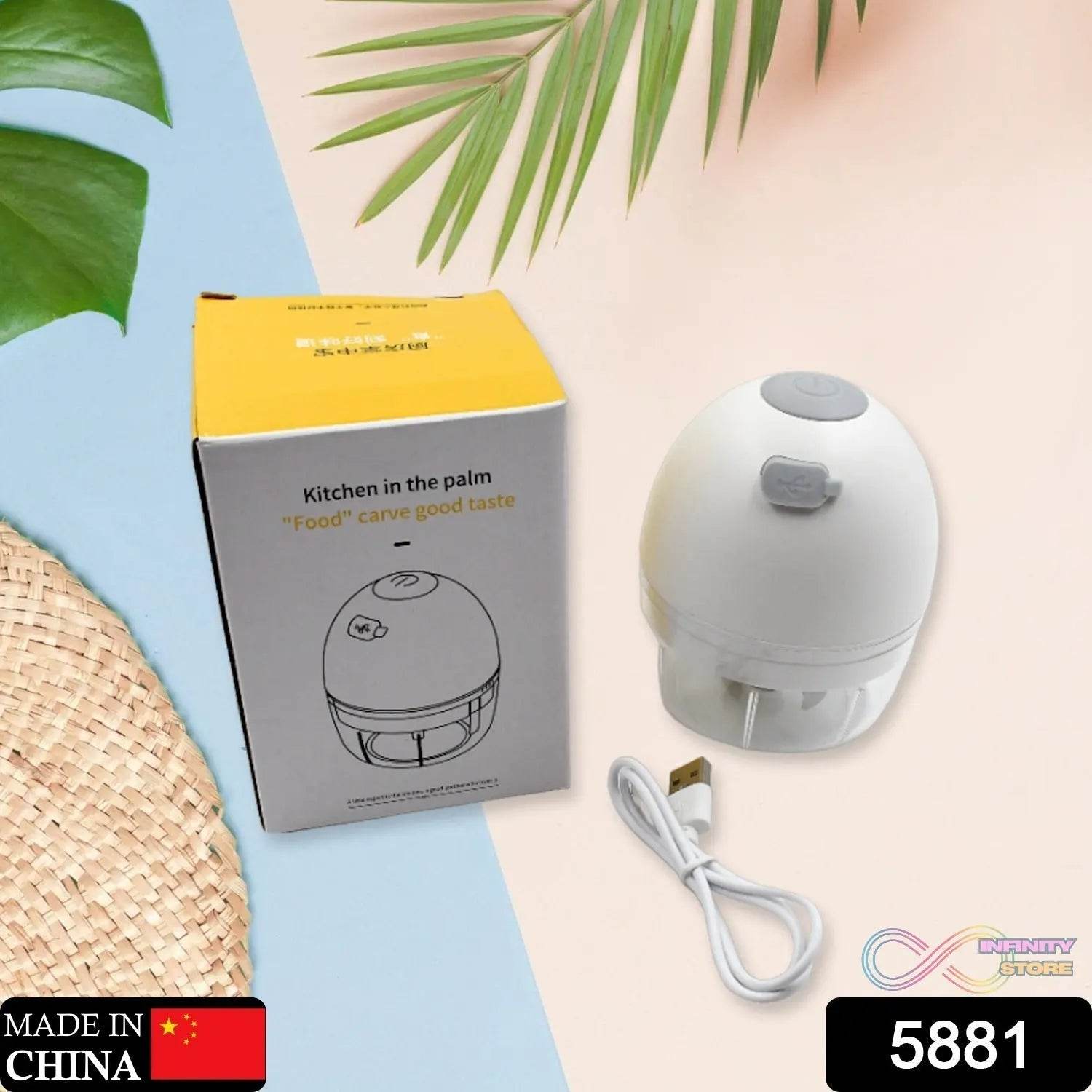 Chopper for Kitchen Electric, Rechargeable Garlic Chopper, Cordless Mini Food Processor, Portable Food Chopper with Detachable Stainless Steel Blade for Garlic, Ginger, Onion, Meat (200ML) - infinityexculsivestore.com