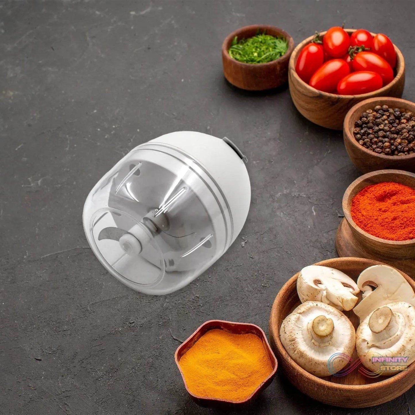 Chopper for Kitchen Electric, Rechargeable Garlic Chopper, Cordless Mini Food Processor, Portable Food Chopper with Detachable Stainless Steel Blade for Garlic, Ginger, Onion, Meat (200ML) - infinityexculsivestore.com