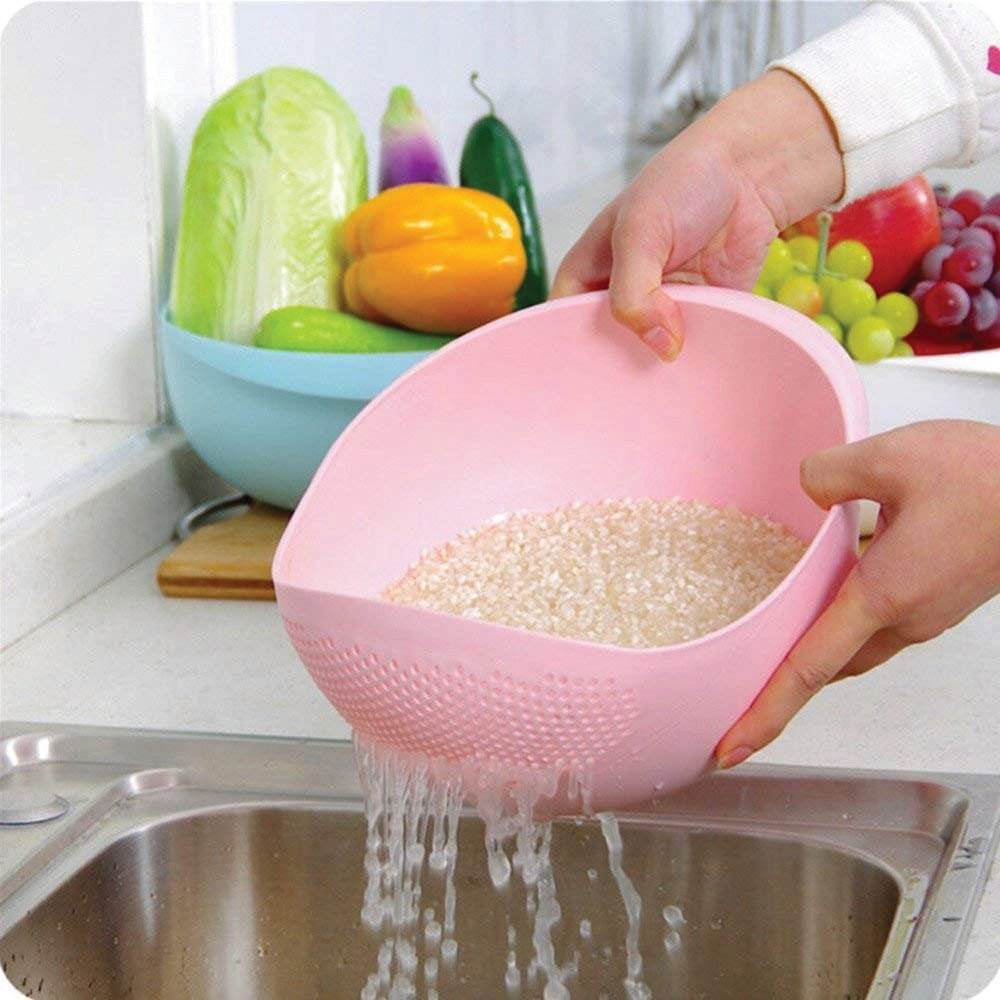 Kitchen Plastic big Rice Bowl Strainer Perfect Size for Storing and Straining - infinityexculsivestore.com