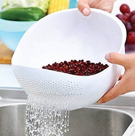 Kitchen Plastic big Rice Bowl Strainer Perfect Size for Storing and Straining - infinityexculsivestore.com