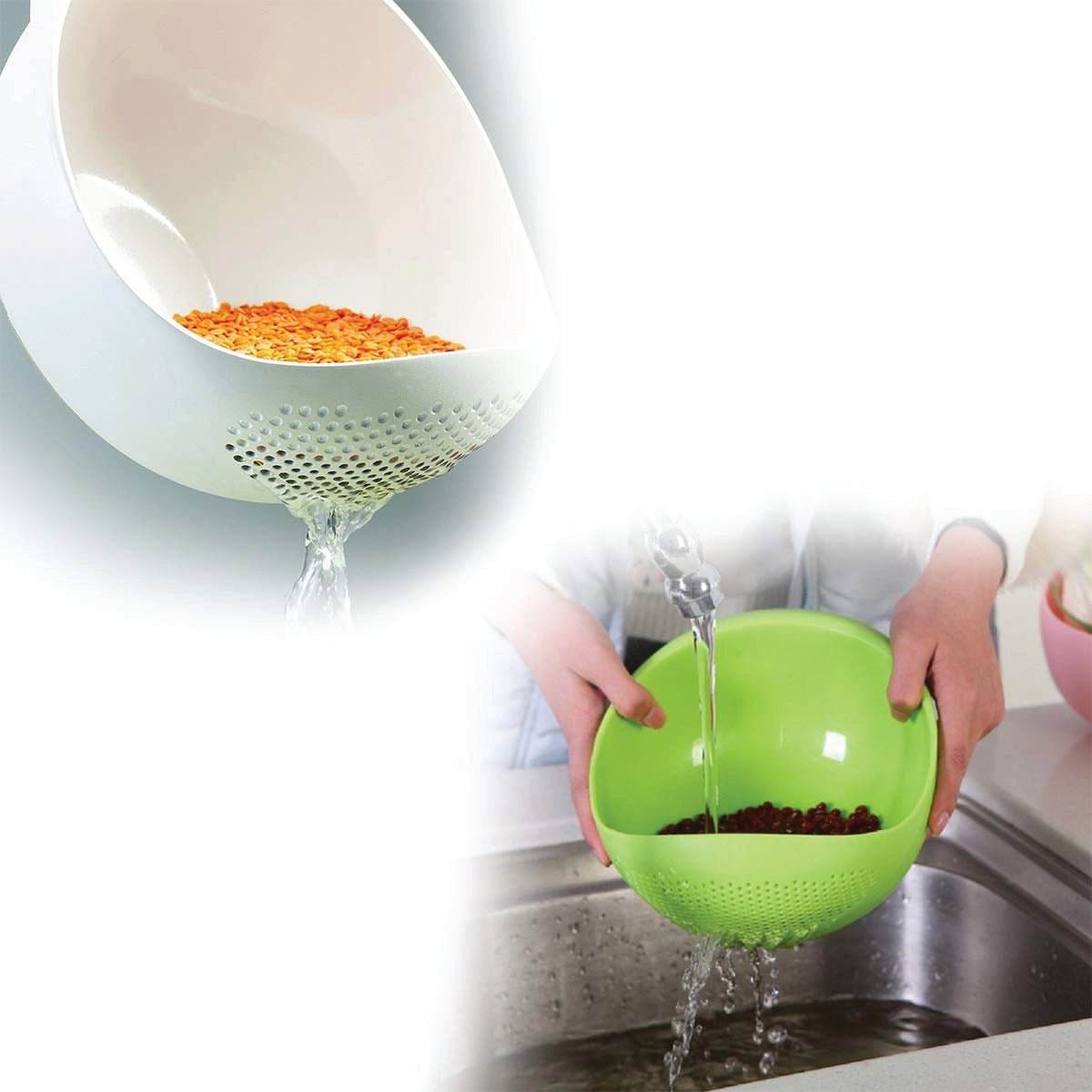 Kitchen Plastic big Rice Bowl Strainer Perfect Size for Storing and Straining - infinityexculsivestore.com