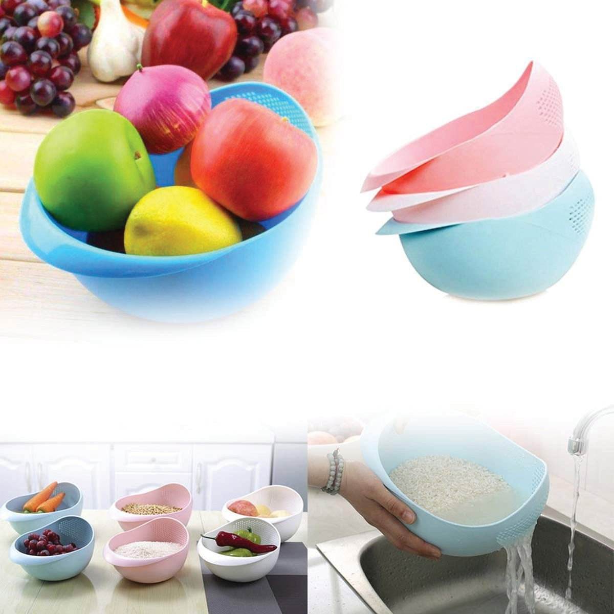 Kitchen Plastic big Rice Bowl Strainer Perfect Size for Storing and Straining - infinityexculsivestore.com