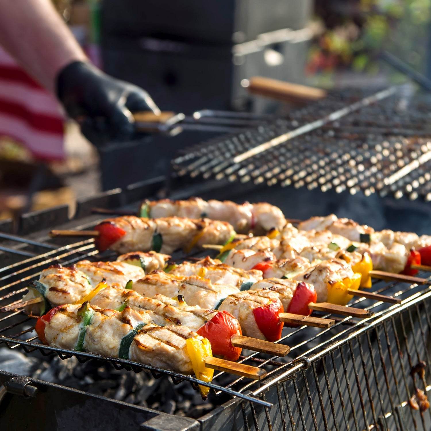 Kitchen Square Stainless Steel Roaster Jali, Barbecue Grill with Wooden Handle - infinityexculsivestore.com